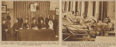871020 Collage van 2 foto's betreffende de ingebruikstelling van een radio-installatie in het Militair Hospitaal ...